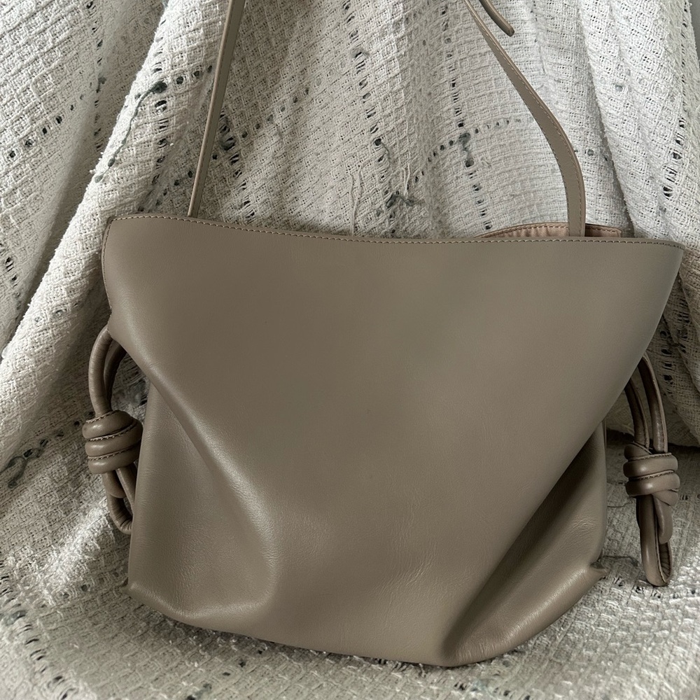 Club Monaco Tan Geometric Leather Shoulder Bag